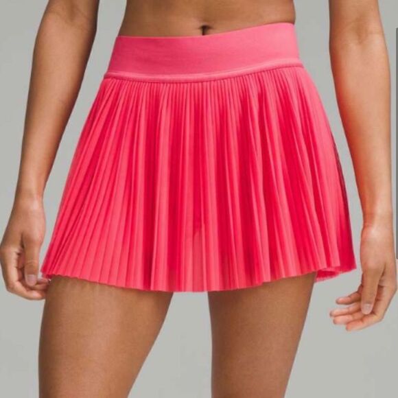 Lululemon Mesh Pleats Mid Rise Mini Tennis Skort Lip Gloss Pink - Picture 1 of 16